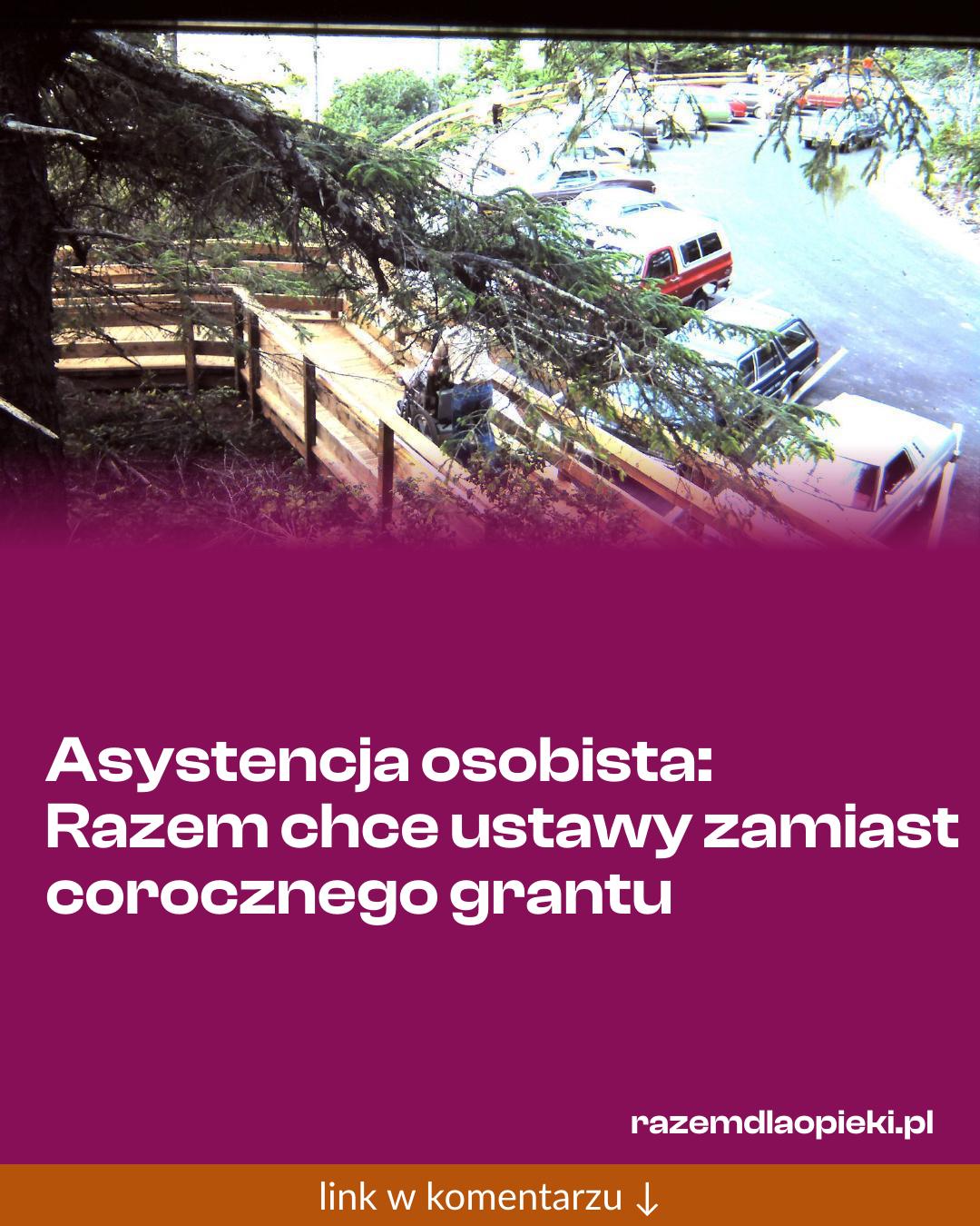 Grafika do udostępnienia: Asystencja osobista: Razem chce ustawy zamiast corocznego grantu